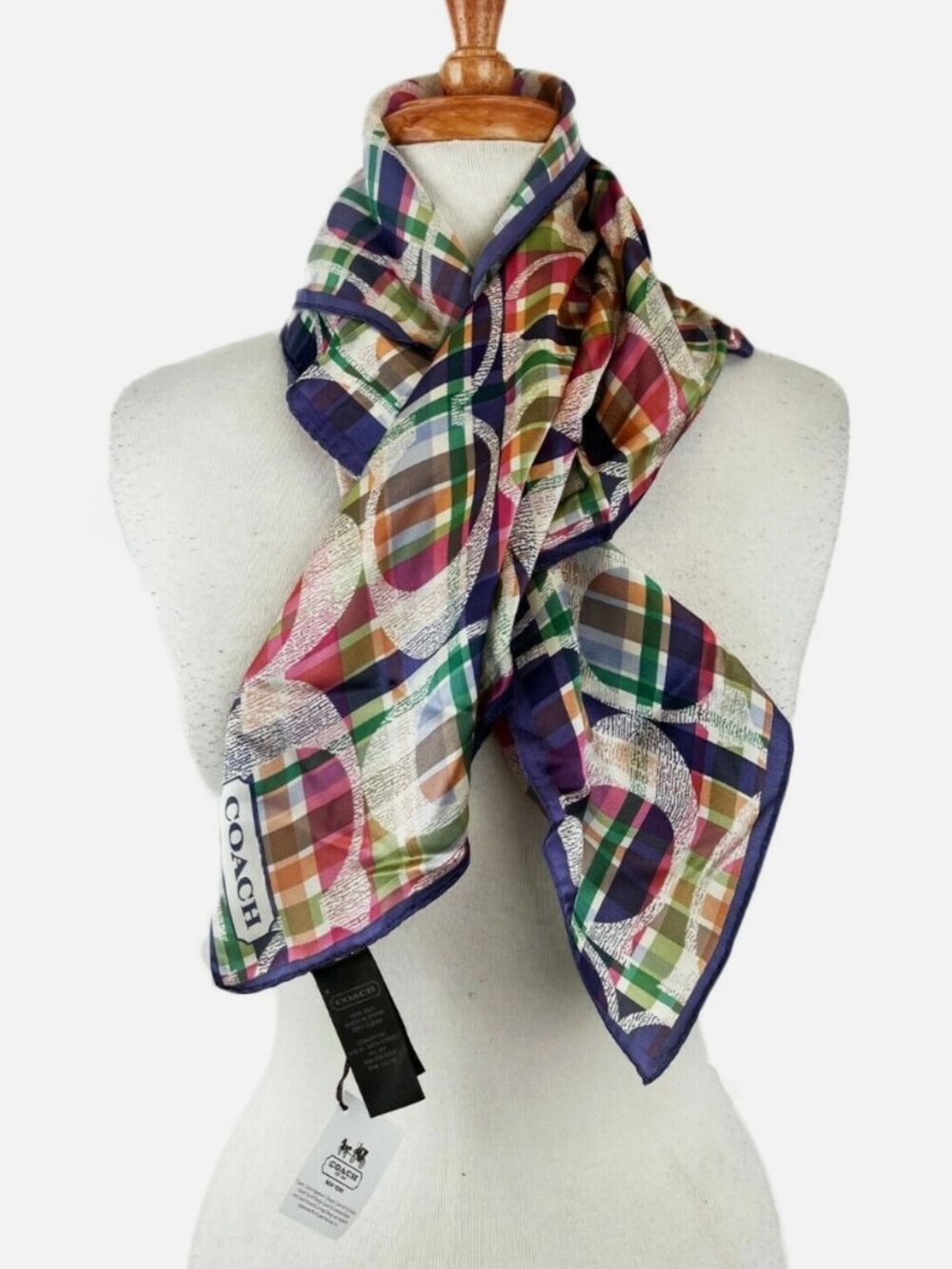 Coach Daisy Madras Lightweight Scarf 26x26 Women’s Neck Head Wrap F83511